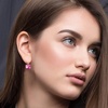 image:imageAustrian Crystal Heart Drop Leverback Earrings for Women 14K Rose Gold Plated Hypoallergenic JewelryRose Pink