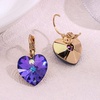 image:imageAustrian Crystal Heart Drop Leverback Earrings for Women 14K Rose Gold Plated Hypoallergenic JewelryViolet