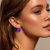 image:imageAustrian Crystal Heart Drop Leverback Earrings for Women 14K Rose Gold Plated Hypoallergenic JewelryViolet