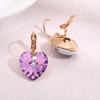 image:imageAustrian Crystal Heart Drop Leverback Earrings for Women 14K Rose Gold Plated Hypoallergenic JewelryVitrail Light