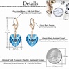 image:imageAustrian Crystal Heart Drop Leverback Earrings for Women Fashion Dangle Earring 14K Rose Gold Plated Hypoallergenic JewelryAquamarine