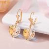 image:imageAustrian Crystal Heart Drop Leverback Earrings for Women Fashion Dangle Earring 14K Rose Gold Plated Hypoallergenic JewelryAurora Borealis