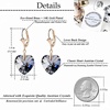 image:imageAustrian Crystal Heart Drop Leverback Earrings for Women Fashion Dangle Earring 14K Rose Gold Plated Hypoallergenic JewelryBlack