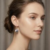 image:imageAustrian Crystal Heart Drop Leverback Earrings for Women Fashion Dangle Earring 14K Rose Gold Plated Hypoallergenic JewelryBlack