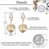 image:imageAustrian Crystal Heart Drop Leverback Earrings for Women Fashion Dangle Earring 14K Rose Gold Plated Hypoallergenic JewelryLight Topaz