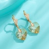 image:imageAustrian Crystal Heart Drop Leverback Earrings for Women Fashion Dangle Earring 14K Rose Gold Plated Hypoallergenic JewelryLight Topaz