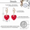 image:imageAustrian Crystal Heart Drop Leverback Earrings for Women Fashion Dangle Earring 14K Rose Gold Plated Hypoallergenic JewelryRed