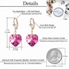 image:imageAustrian Crystal Heart Drop Leverback Earrings for Women Fashion Dangle Earring 14K Rose Gold Plated Hypoallergenic JewelryRose Pink