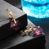image:imageAustrian Crystal Heart Drop Leverback Earrings for Women Fashion Dangle Earring 14K Rose Gold Plated Hypoallergenic JewelryRose Pink