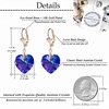 image:imageAustrian Crystal Heart Drop Leverback Earrings for Women Fashion Dangle Earring 14K Rose Gold Plated Hypoallergenic JewelryViolet