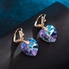 image:imageAustrian Crystal Heart Drop Leverback Earrings for Women Fashion Dangle Earring 14K Rose Gold Plated Hypoallergenic JewelryVitrail Light