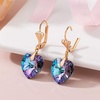 image:imageAustrian Crystal Heart Drop Leverback Earrings for Women Fashion Dangle Earring 14K Rose Gold Plated Hypoallergenic JewelryVitrail Light