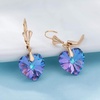 image:imageAustrian Crystal Heart Drop Leverback Earrings for Women Fashion Dangle Earring 14K Rose Gold Plated Hypoallergenic JewelryVitrail Light