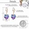 image:imageAustrian Crystal Heart Drop Leverback Earrings for Women Fashion Dangle Earring 14K Rose Gold Plated Hypoallergenic JewelryVitrail Light