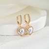 image:imageAustrian Crystal Heart Halo Drop Dangle Earrings for Women 14K Gold Plated Hypoallergenic Huggie Earring Jewelry GiftsClear White