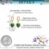 image:imageAustrian Crystal Heart Halo Drop Dangle Earrings for Women 14K Gold Plated Hypoallergenic Huggie Earring Jewelry GiftsGreen