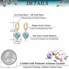image:imageAustrian Crystal Heart Halo Drop Dangle Earrings for Women 14K Gold Plated Hypoallergenic Huggie Earring Jewelry GiftsLight Blue