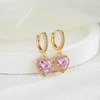 image:imageAustrian Crystal Heart Halo Drop Dangle Earrings for Women 14K Gold Plated Hypoallergenic Huggie Earring Jewelry GiftsPink