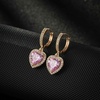 image:imageAustrian Crystal Heart Halo Drop Dangle Earrings for Women 14K Gold Plated Hypoallergenic Huggie Earring Jewelry GiftsPink