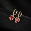 image:imageAustrian Crystal Heart Halo Drop Dangle Earrings for Women 14K Gold Plated Hypoallergenic Huggie Earring Jewelry GiftsRed