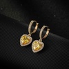 image:imageAustrian Crystal Heart Halo Drop Dangle Earrings for Women 14K Gold Plated Hypoallergenic Huggie Earring Jewelry GiftsYellow Topaz