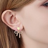 image:imageAustrian Crystal Heart Ribbon Bow Dangle Drop Earrings for Women 14K Gold Plated Hypoallergenic JewelryAurora Borealis
