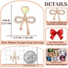 image:imageAustrian Crystal Heart Ribbon Bow Dangle Drop Earrings for Women 14K Gold Plated Hypoallergenic JewelryAurora Borealis