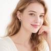 image:imageAustrian Crystal Heart Ribbon Bow Dangle Drop Earrings for Women 14K Gold Plated Hypoallergenic JewelryRed