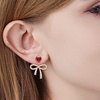 image:imageAustrian Crystal Heart Ribbon Bow Dangle Drop Earrings for Women 14K Gold Plated Hypoallergenic JewelryRed
