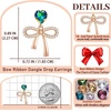 image:imageAustrian Crystal Heart Ribbon Bow Dangle Drop Earrings for Women 14K Gold Plated Hypoallergenic JewelryVitrail Medium