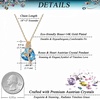 image:imageAustrian Crystal Heart Rose Flower Pendant Necklaces for Women Fashion 14K Gold Plated Dainty Necklace Hypoallergenic JewelryAquamarine