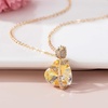 image:imageAustrian Crystal Heart Rose Flower Pendant Necklaces for Women Fashion 14K Gold Plated Dainty Necklace Hypoallergenic JewelryAurora Borealis