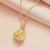 image:imageAustrian Crystal Heart Rose Flower Pendant Necklaces for Women Fashion 14K Gold Plated Dainty Necklace Hypoallergenic JewelryAurora Borealis