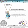 image:imageAustrian Crystal Heart Rose Flower Pendant Necklaces for Women Fashion 14K Gold Plated Dainty Necklace Hypoallergenic JewelryBermuda Blue