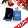 image:imageAustrian Crystal Heart Rose Flower Pendant Necklaces for Women Fashion 14K Gold Plated Dainty Necklace Hypoallergenic JewelryBermuda Blue