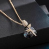 image:imageAustrian Crystal Heart Rose Flower Pendant Necklaces for Women Fashion 14K Gold Plated Dainty Necklace Hypoallergenic JewelryBlack