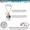 image:imageAustrian Crystal Heart Rose Flower Pendant Necklaces for Women Fashion 14K Gold Plated Dainty Necklace Hypoallergenic JewelryBlack