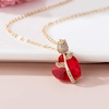 image:imageAustrian Crystal Heart Rose Flower Pendant Necklaces for Women Fashion 14K Gold Plated Dainty Necklace Hypoallergenic JewelryRed