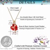 image:imageAustrian Crystal Heart Rose Flower Pendant Necklaces for Women Fashion 14K Gold Plated Dainty Necklace Hypoallergenic JewelryRed