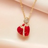 image:imageAustrian Crystal Heart Rose Flower Pendant Necklaces for Women Fashion 14K Gold Plated Dainty Necklace Hypoallergenic JewelryRed