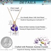 image:imageAustrian Crystal Heart Rose Flower Pendant Necklaces for Women Fashion 14K Gold Plated Dainty Necklace Hypoallergenic JewelryViolet