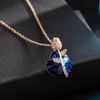 image:imageAustrian Crystal Heart Rose Flower Pendant Necklaces for Women Fashion 14K Gold Plated Dainty Necklace Hypoallergenic JewelryViolet