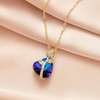 image:imageAustrian Crystal Heart Rose Flower Pendant Necklaces for Women Fashion 14K Gold Plated Dainty Necklace Hypoallergenic JewelryViolet