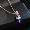 image:imageAustrian Crystal Heart Rose Flower Pendant Necklaces for Women Fashion 14K Gold Plated Dainty Necklace Hypoallergenic JewelryViolet