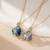 image:imageAustrian Crystal Heart Rose Flower Pendant Necklaces for Women Fashion 14K Gold Plated Dainty Necklace Hypoallergenic JewelryVitrail Light
