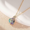 image:imageAustrian Crystal Heart Rose Flower Pendant Necklaces for Women Fashion 14K Gold Plated Dainty Necklace Hypoallergenic JewelryVitrail Light