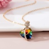 image:imageAustrian Crystal Heart Rose Flower Pendant Necklaces for Women Fashion 14K Gold Plated Dainty Necklace Hypoallergenic JewelryVitrail Medium