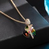 image:imageAustrian Crystal Heart Rose Flower Pendant Necklaces for Women Fashion 14K Gold Plated Dainty Necklace Hypoallergenic JewelryVitrail Medium