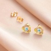 image:imageAustrian Crystal Heart Stud Earrings for Women 925 Sterling Silver Hypoallergenic Fashion JewelryAurora Borealis