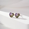 image:imageAustrian Crystal Heart Stud Earrings for Women 925 Sterling Silver Hypoallergenic Fashion JewelryRainbow